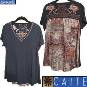 mixed media w/embroidery & floral print